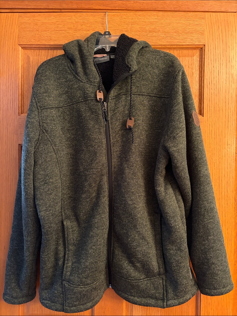 Free Country Cozy Hooded Zip-Up Jacket in Dark Gray- Size L